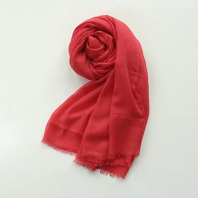 K1387 Solid color cotton and linen travel scarf for women, solid color gauze scarf, sun protection, thin silk scarf, warm scarf, shawl gift