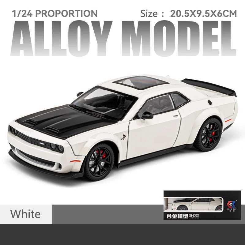 124 Simulated Srt Challenger Alloy Car Model Sound And Light Pull Back Toy Car Metal Sports Car Boys Collection Ornaments Gift J251129