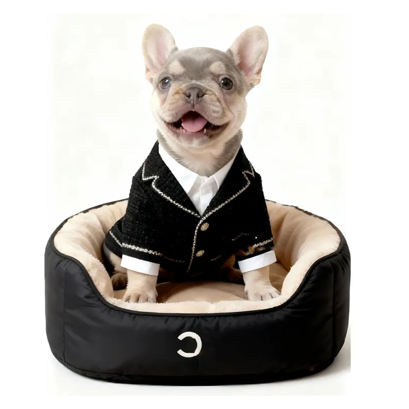 Designer Dog Bed, Small Medium Pet Beds with Sides, High Back Non-Slip Bottom Pet Couch Sofa with Washable Removable Cover Luxury Dog Accessories