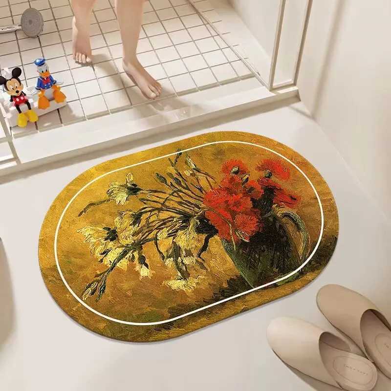 Soft diat d toilet floor mat Quick drying absorbent bathro Non-slip mat Toilet toilet floor mat H251129