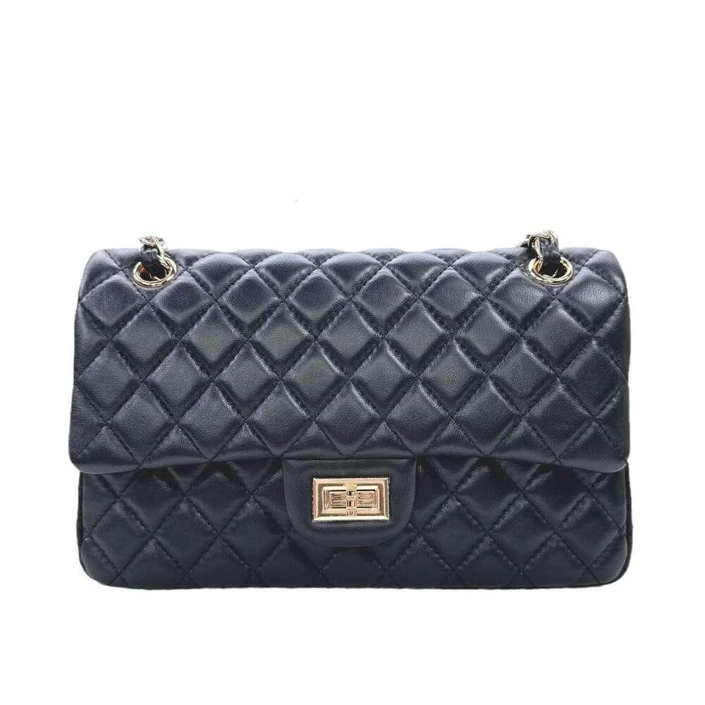 New Tweed Stylecf Chain 2.55 Genuine Leather Argyll Shoulder Crossbody Versatile Classic Flip-Open Small Square Bag For