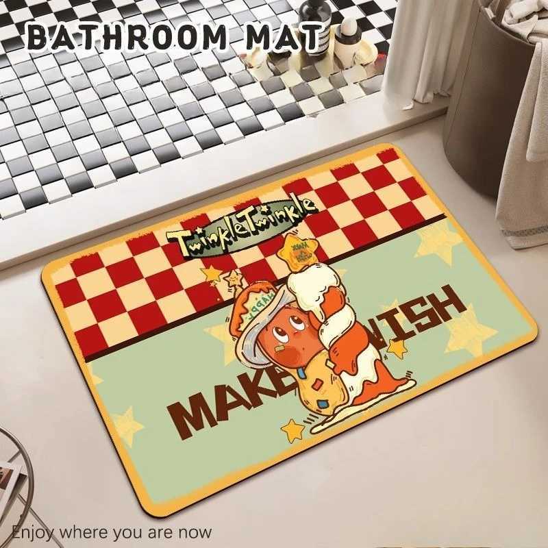 Cartoon diat d toilet absorbent floor mat toilet non-slip upholstered bathro door floor mat H251129