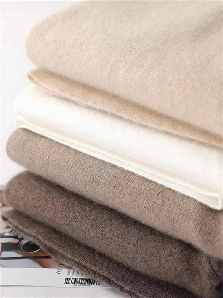 Cashmere Sweatpant Autumn Winter 2025 Fashion High Waist Wool Wide Leg Pants Casual Straight Loose 251121