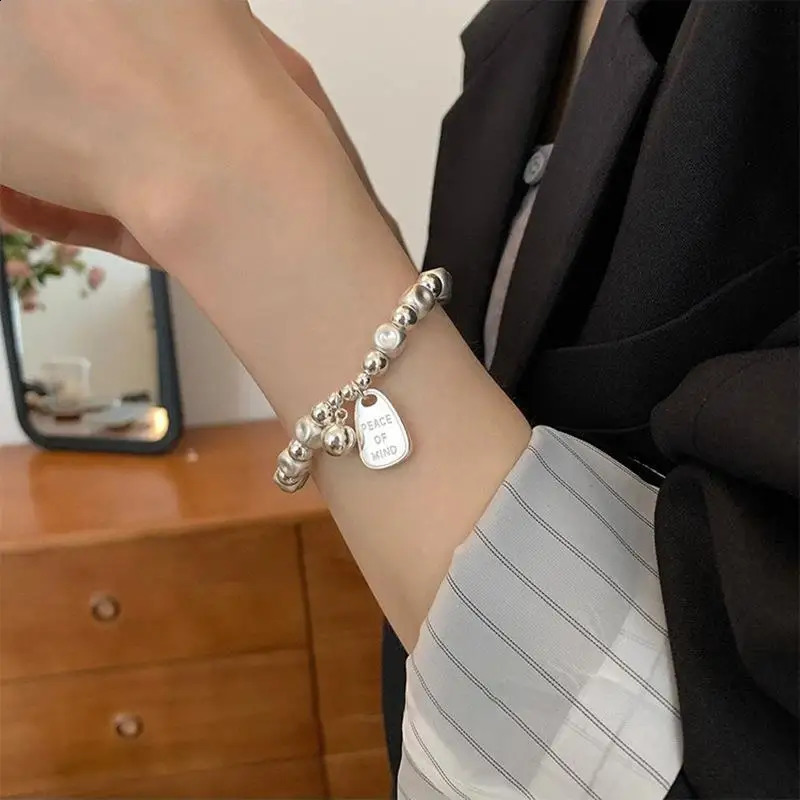 Concave Square Silver Beads UK Pendant Silver Bracelet Premium Touch Lightweight Heavy Duty Work Rope 250428