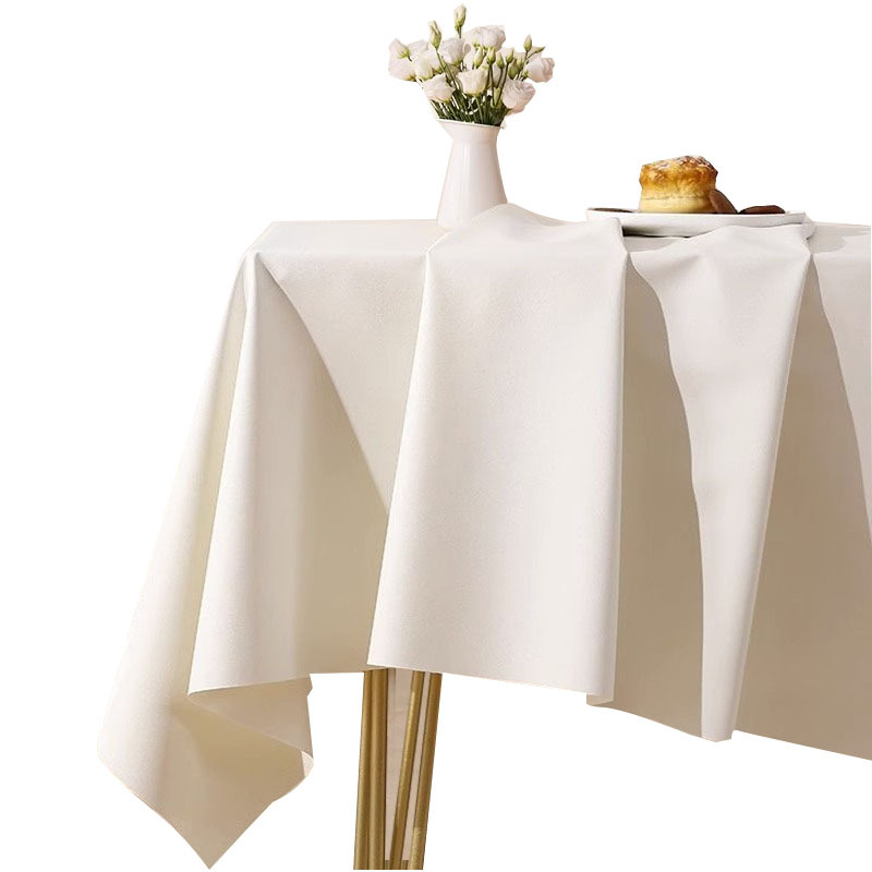 A856 cream style lambskin tablecloth atmosphere sense wash-free oil-proof waterproof non-slip coffee table cloth dining table cloth round table anti-s
