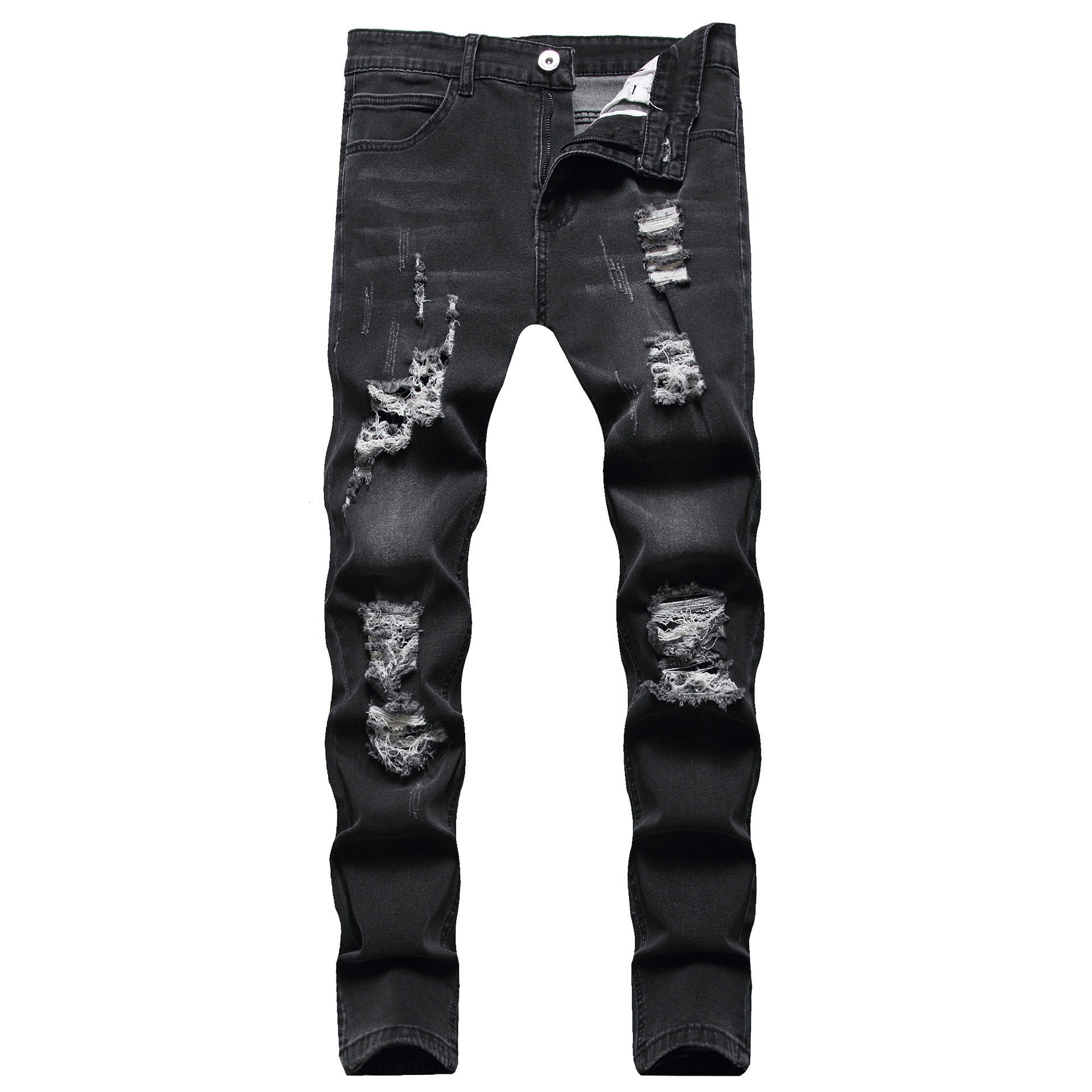 Mens Designer Jeans Classic Broken Hole Grinding White Slimming Cowboy Pants Fashion Luxury Casual Small Leg Pants for Men