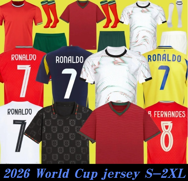 2026 Portugals Ronaldo football shirts Al Nassr FC Soccer Jerseys B.FERNANDES BERNARDO 26 27 Riyadh Ronaldo Men kit Portuguese Kids shirt