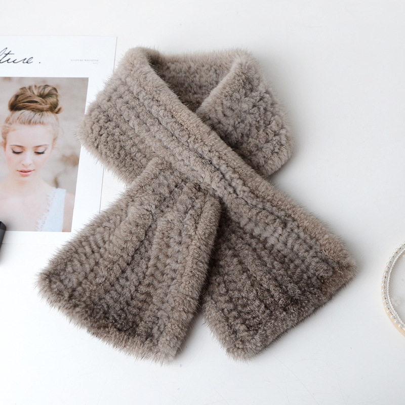 Fashion Women Winter Real Mink Fur Scarf Lady Warm Soft Genuine Mink Fur Scarf Shawl Fashion 100% Natural Mink Fur Scarfs 241113