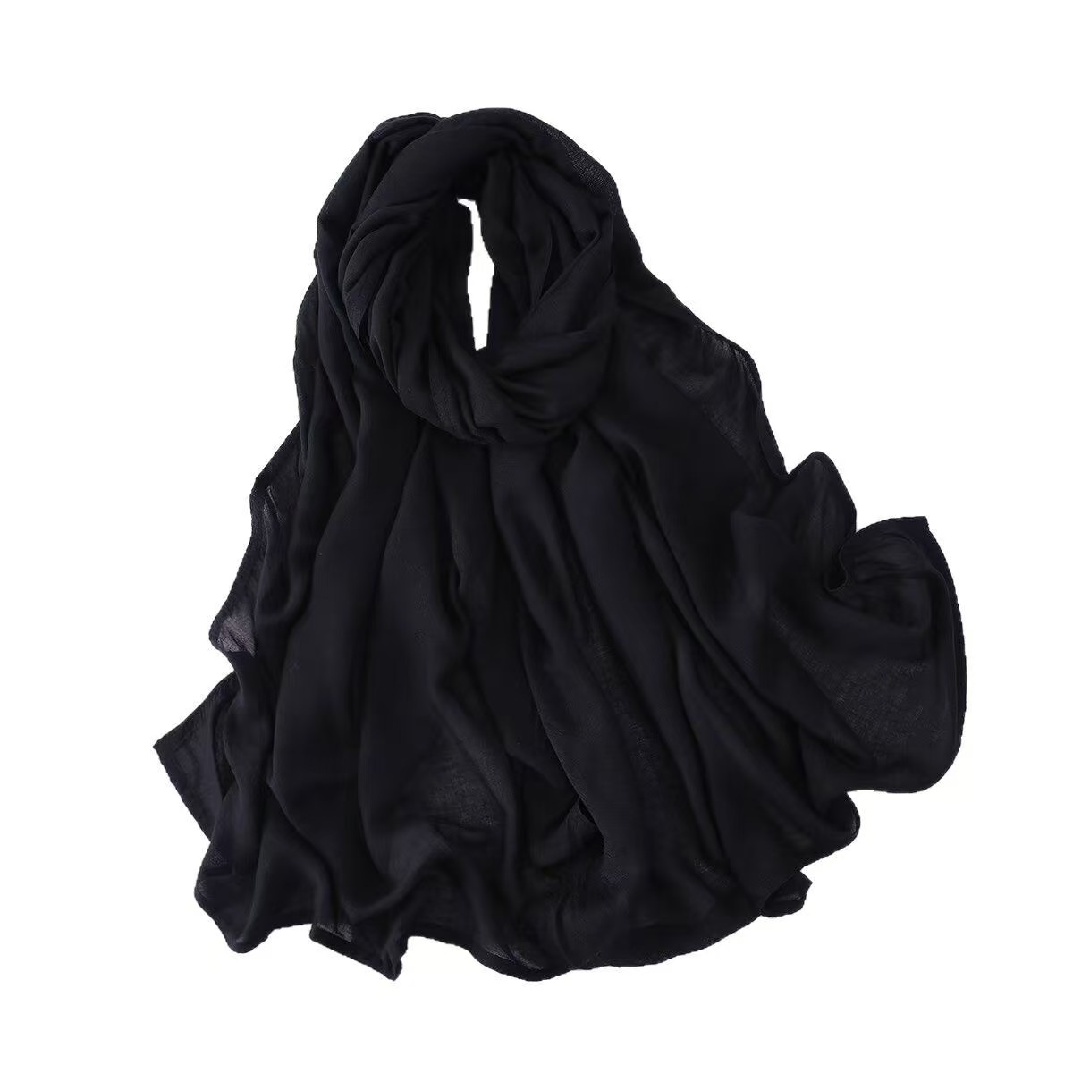 K571 Cross-border 65-color rayon modal double needle wide-edge headscarf monochrome high-quality breathable shawl scarf factory