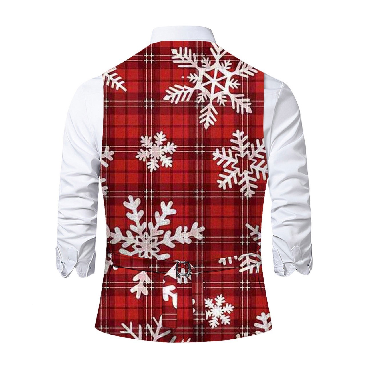 2023 Mens Christmas Random Print Suit Vest Party Gentleman Style Slim Fit Trendy