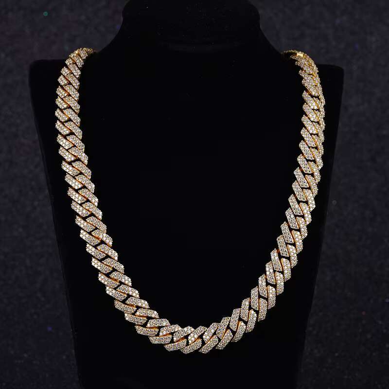 Fashion Moissanite Rope Chain 14 Karat Solid Gold Woman Jewelry Cuban Link Chain Necklace Miami Cuban Gold Chain Cuban Necklace