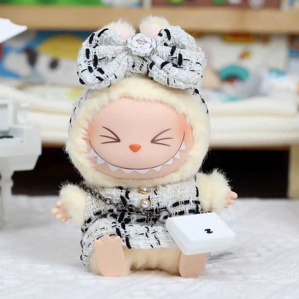 17cm mini plush doll clothing accessory suitable for Korean Kpop Exo Labubu idol butterfly princess dress clothing gift X2504292