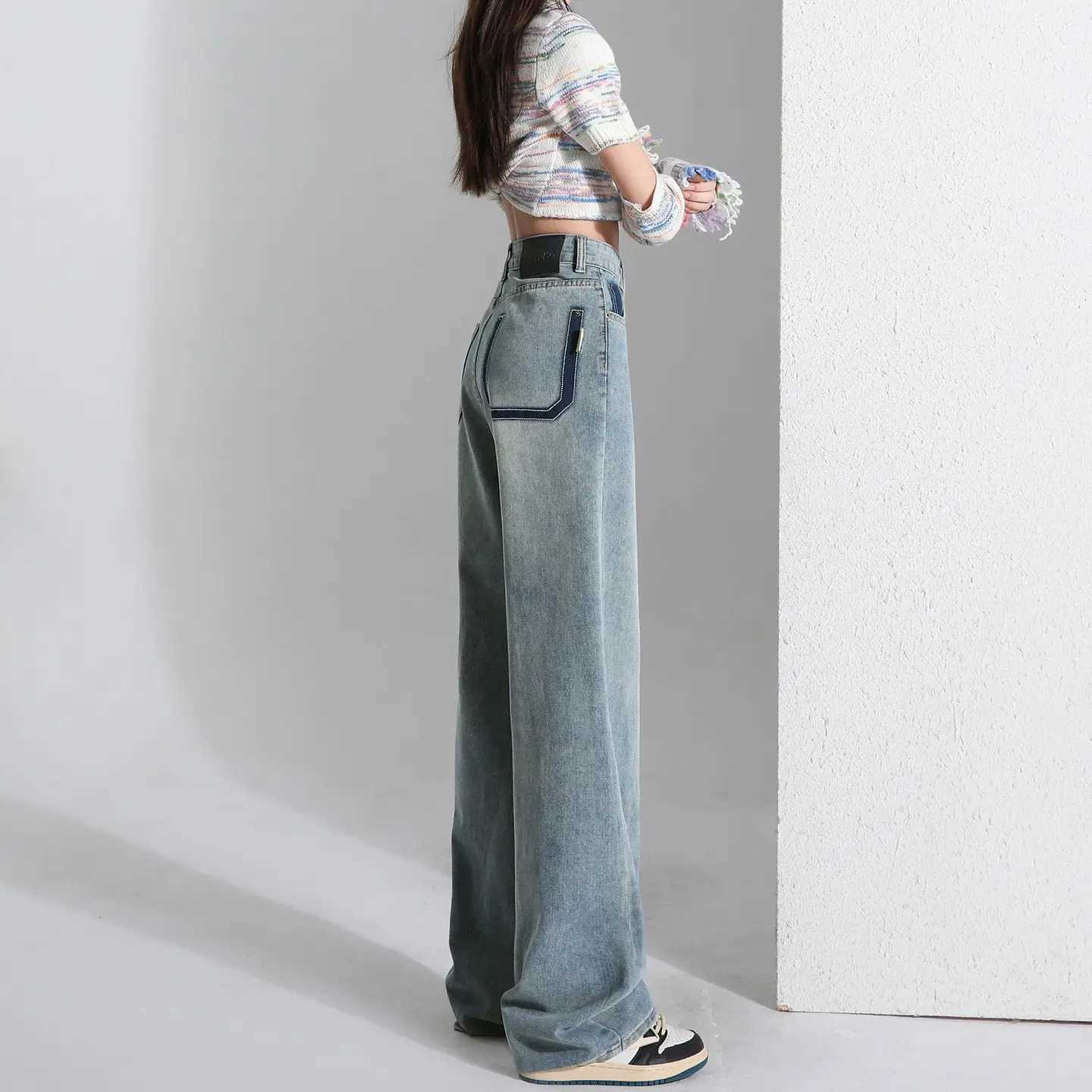 Baggy Jeans Women Wide Leg Denim Pants Y2K Aesthetic Streetwear Loose Fit Retro Female Fashion Trendy Casual Outfits Jeans M260310