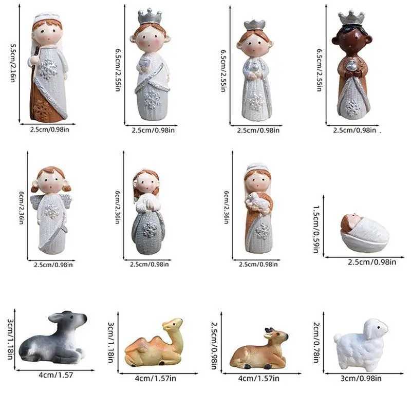 Christmas Nativity Scene Figurines Religious The Birth Of Jesus Decor Nativity Figures Set For Desk Desktop Shelf Bookshelf H251129