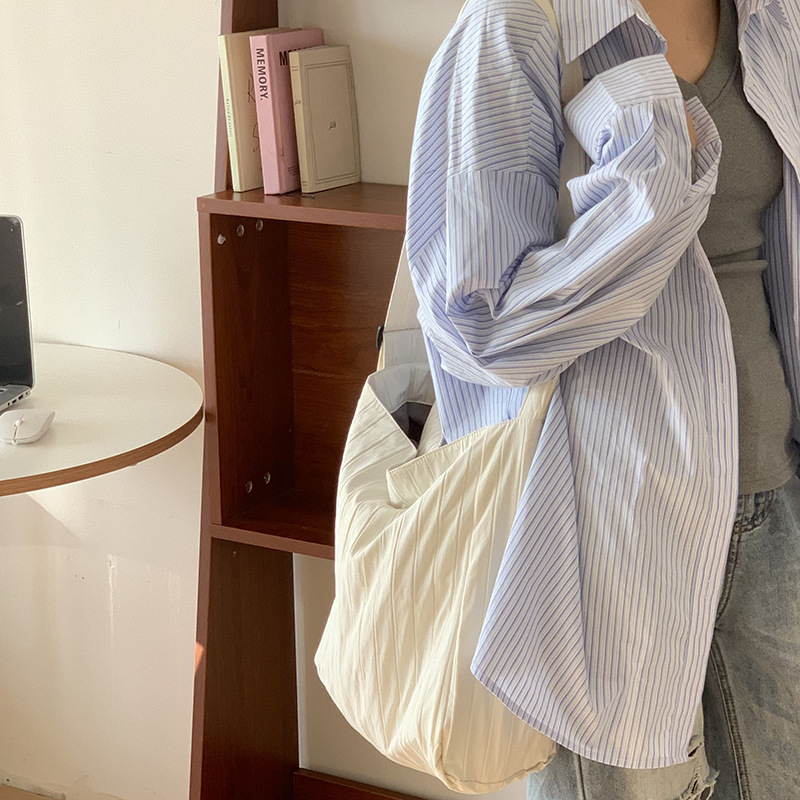 2025 Trendy Pleated Bucket & Crossbody Bag for Women, Large Capacity Minimalist Work Tote with Adjustable Strap, Free Delivery