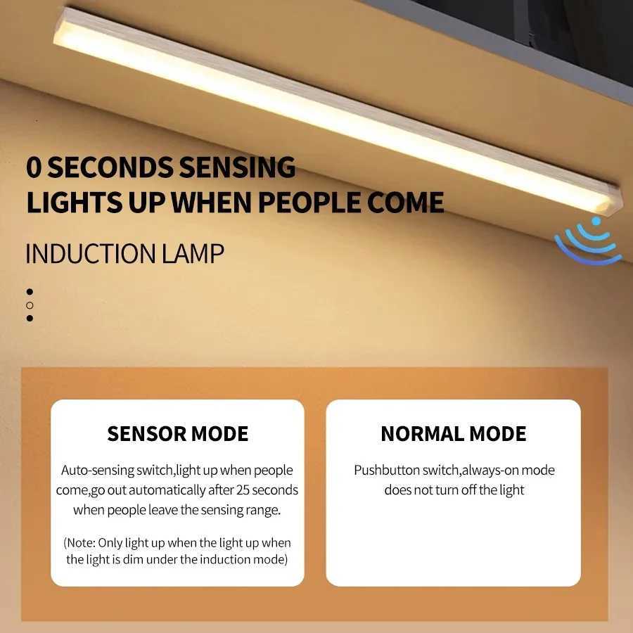 USB Rechargeable Motion Sensor LED Cabinet Light For Home Corridor Stairs Wardrobe Kitchen Bedroom Induction Wireless Night Lamp M251129