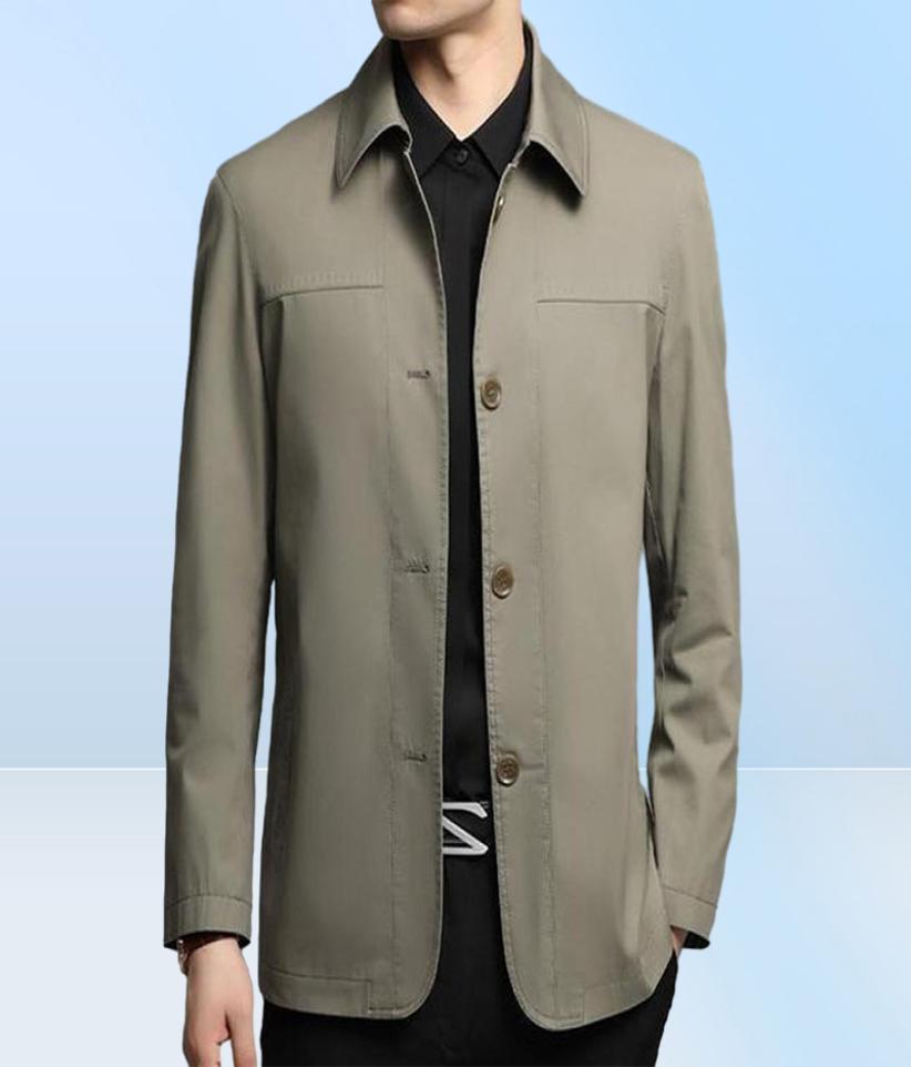Men039s Jackets Business Shirt Jacket Men Autumn Casual Coat Button Up Tops Office Work Clothes 1184697