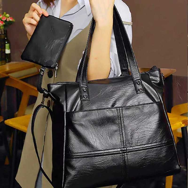Womens bag Korean style simple and elegant temperament hand-held large tote bag commuting retro diagonal shoulder bag K251128