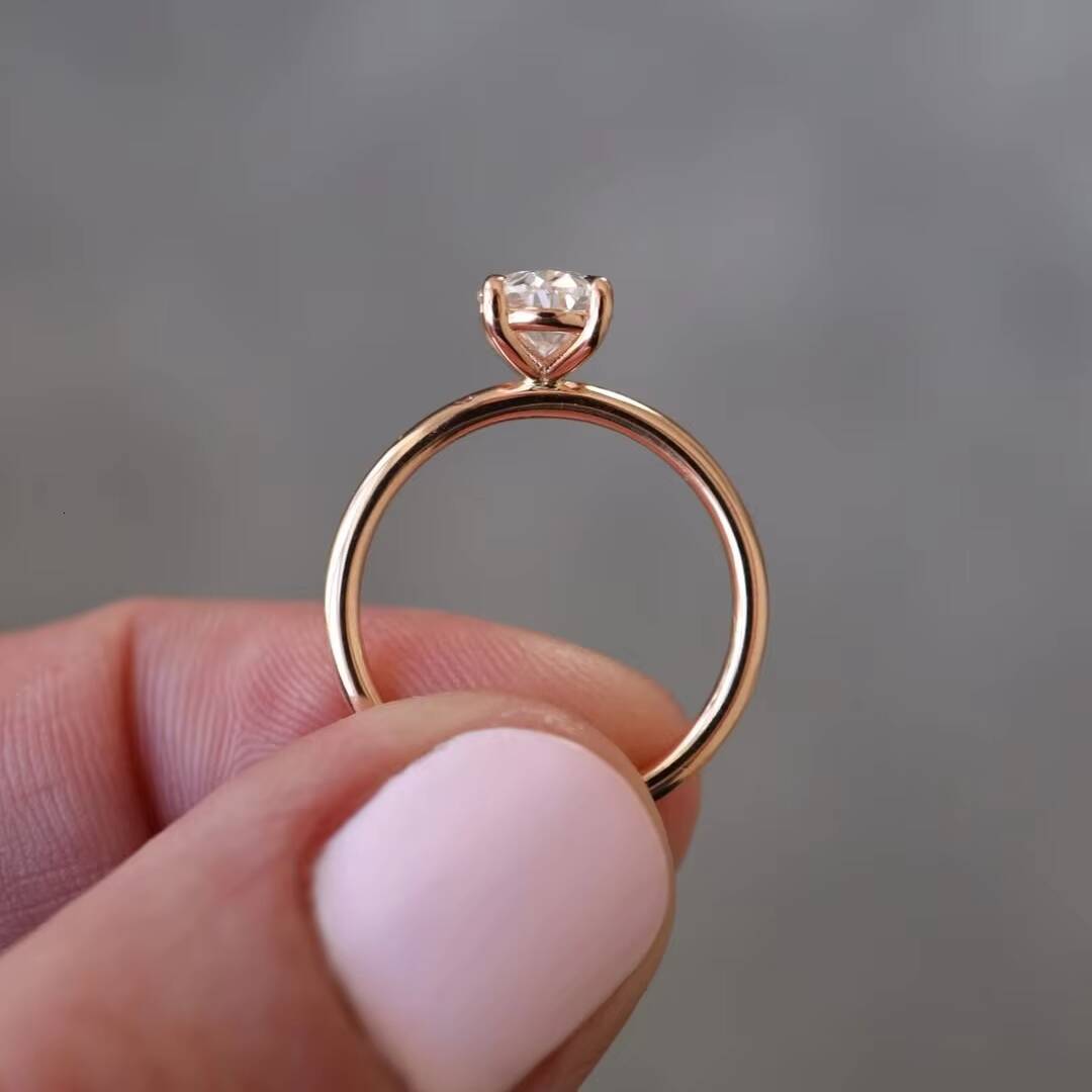 IGI GIA Certified HPHT CVD Lab Grown Oval Cut Diamond 1Carat 10K 18K Rose Gold Jewelry Engagement Lab Diamond Ring for Women