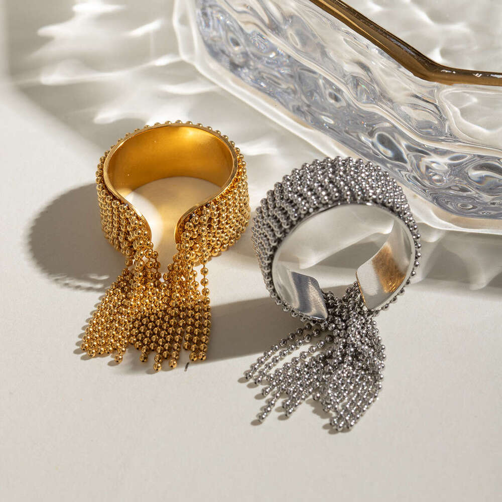 wanxing stainless bead tassel with highend feel ins ring titanium steel jewelry rings for women