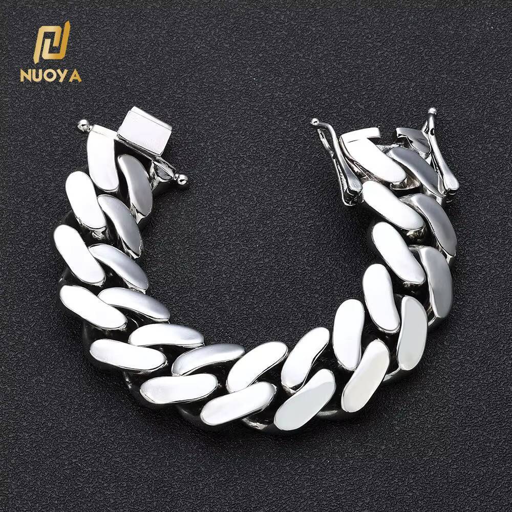 Luxury 14mm Cuban Chain Iced Out Hip Hop Bracelet Gold Plated Zircon Diamond Mainly Made of Brass for Parties