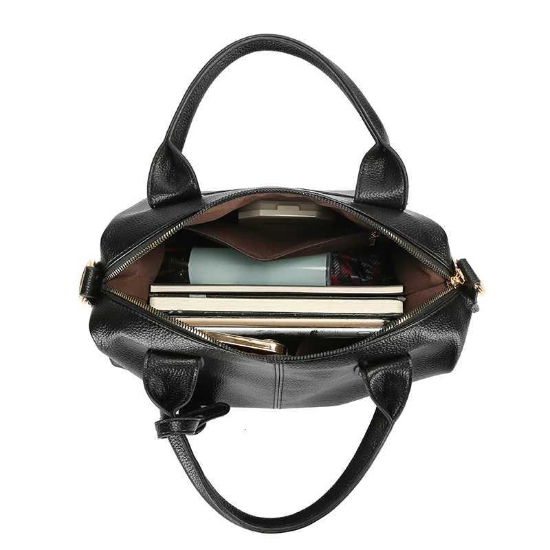 Genuine Brand Soft Leather Shoulder Bag For Women Casual Tote Bag Female Solid Color Purse Simple Design Handbag Commuting Sac K251128