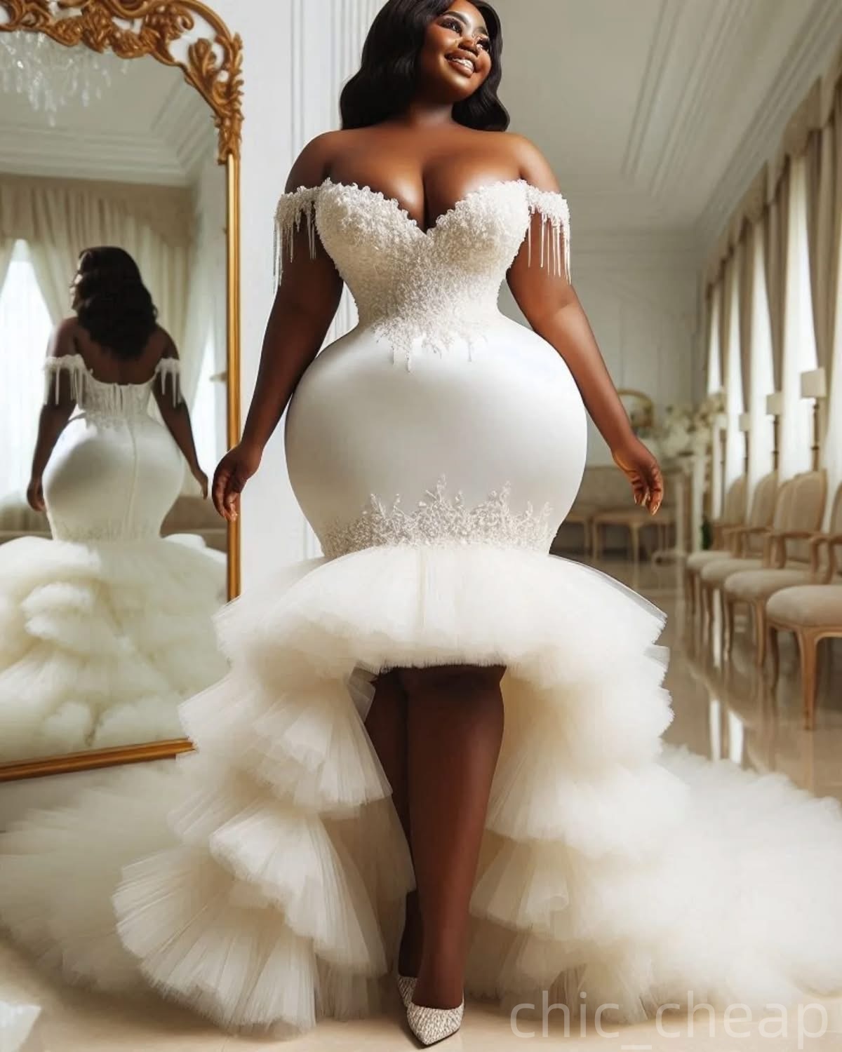2025 Oversize Aso Ebi Plus Size Ivory Wedding Dress Lace Beaded Sweetheart Tulle Vintage Bridal Gowns Dresses ZJ065