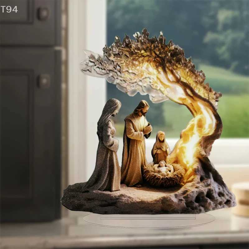 3D Stereoscopic Easter Nativity Scene Figurine Tabletop Decor Nativity Figurines Set He Decoration H251129