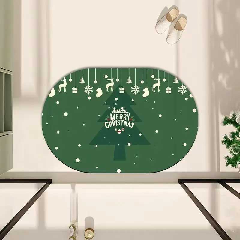 VIKAMA Christmas Bathro Mat Non Slip Absorbent Quick Dry Soft for Shower Bath Toilet Festive He Decor Waterproof 2025 H251129
