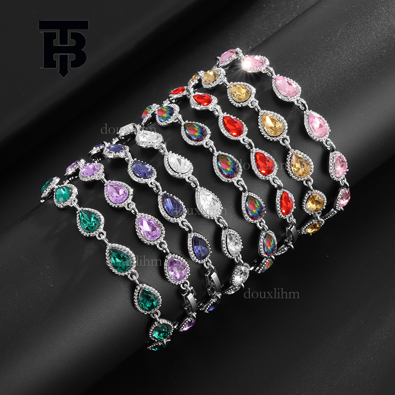 TB BHULAMTE Designer Luxury Women's Simple Bracelet European And American Fashion Trend Inlaid Rainbow Gemstone Bracelet High End Jewelry Gift