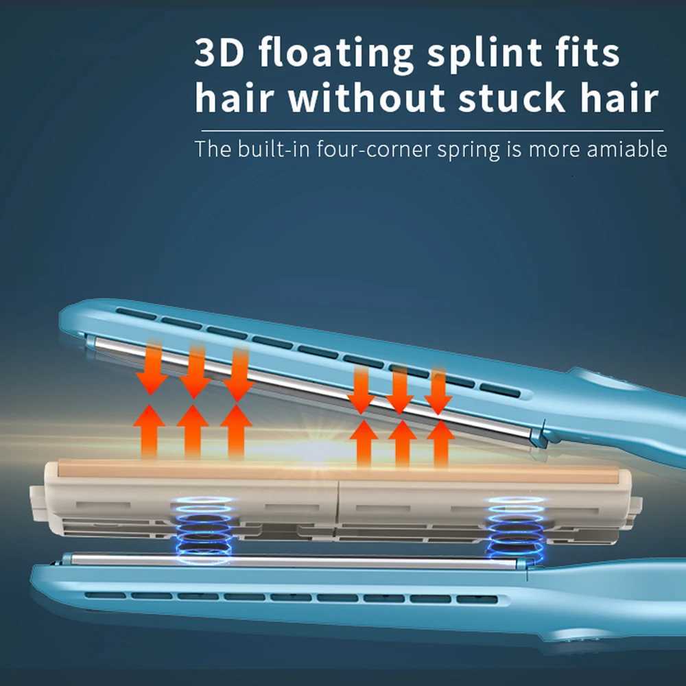 SMET Ionic Flat Iron for Hair With Adjustable Temperature 3D Titanium Floating Plates 2-in-1 Hair Iron for All Hair TypesT251129