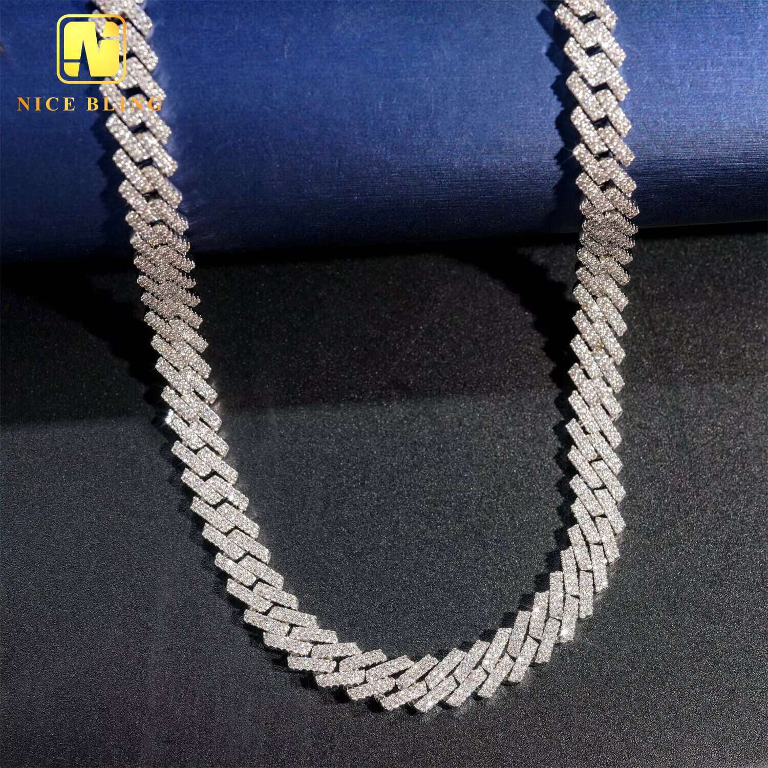 10mm Hip Hop Necklace Fashion Style S Vvs Iced Out Jewelry Moissanite Dia Cuban Link Chain