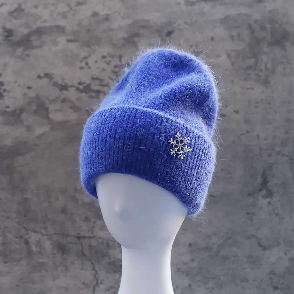 Hot Selling Winter Hat Real Rabbit Fur Winter Hats For Women Snowflake Warm Beanie cold Hats Women Solid Adult Cover Head CapXJ251129