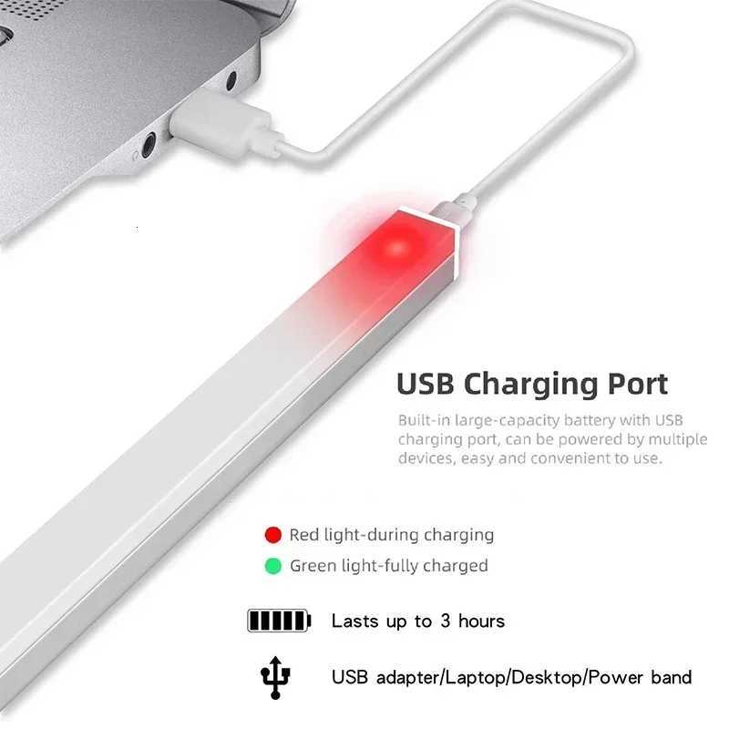 LED Motion Sensor Light Wireless LED Night Light Type-C Rechargeable Light Cabinet Wardrobe Lamp Staircase Backlight For Kitchen M251129