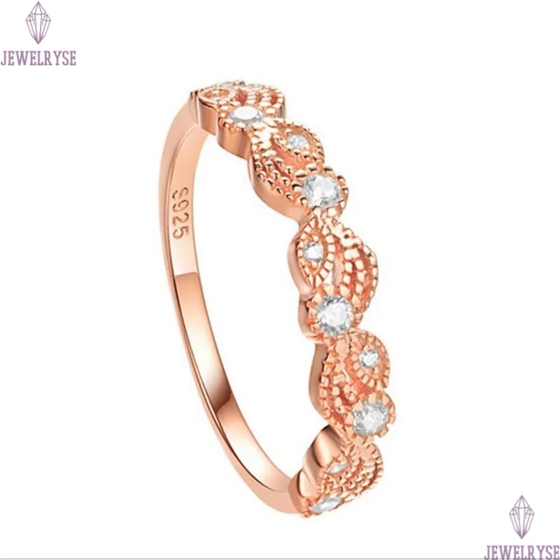 New Arrival Vintage Fashion Jewelry 925 Sterling Silver Rose Gold Fill Oval Cut White Topaz CZ Diamond Women Wedding Bridal Ring Set Gift