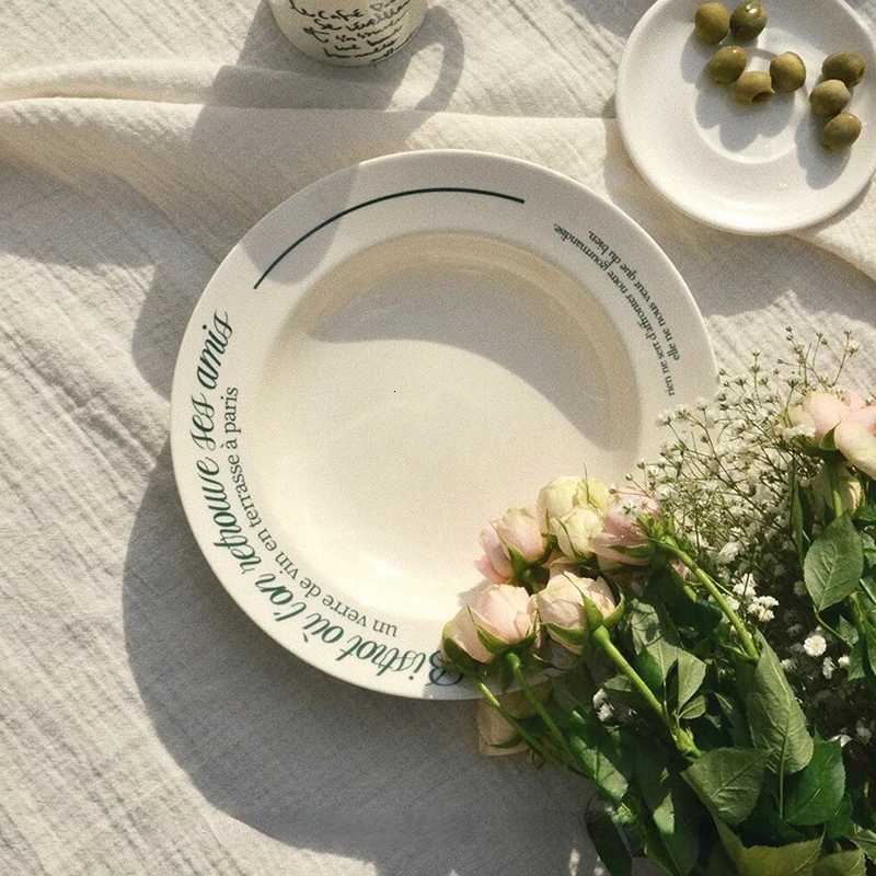 Luxury French Retro Pasta DishMinority Design Premium Breakfast Plate Ritual Tableware Ceramic Western Dining Plate Y251129