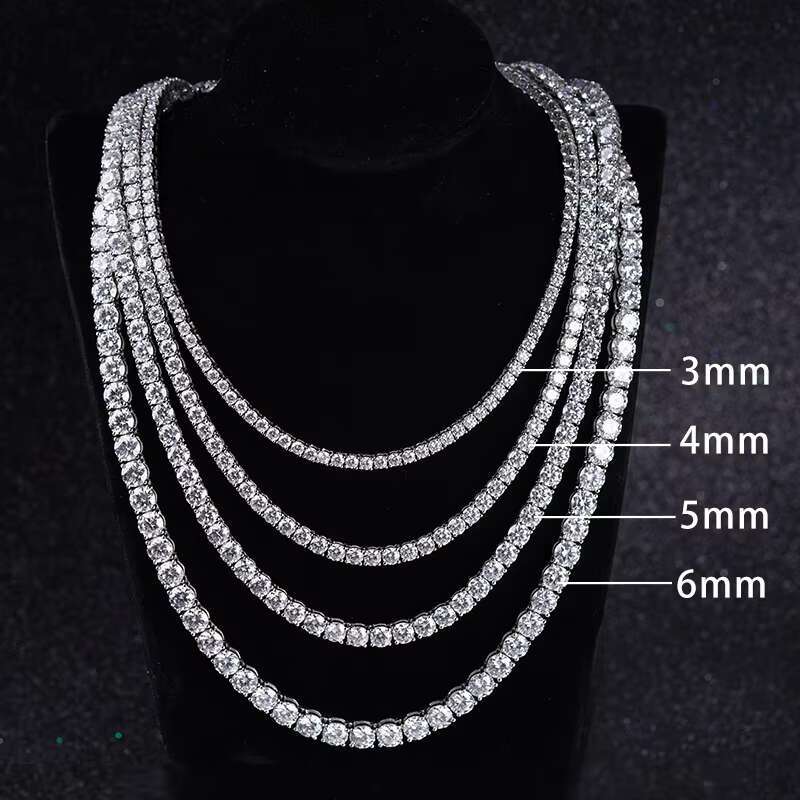 Starsgem Custom 925 Sterling Silver Vvs Diamond Men Women Tennis Moissanite Necklace
