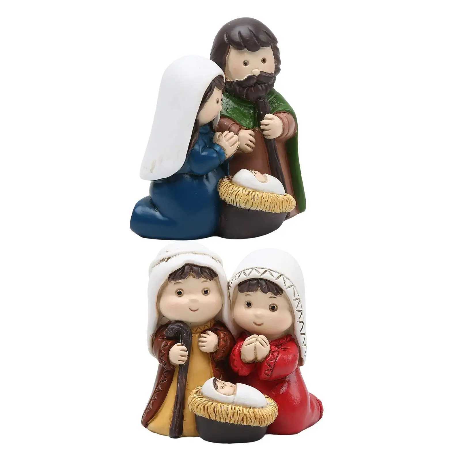 Holy Family Figurine He Deor Baby Jesus Mary Mother Christmas Nativity Set Ornament for Church Living Ro Off H251129