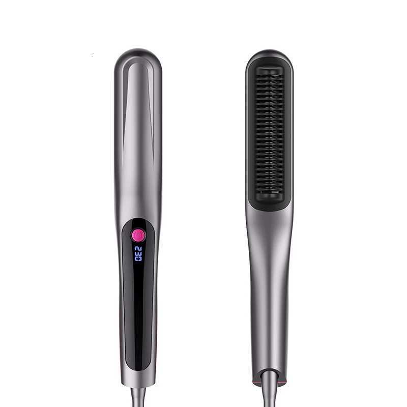Mens Multifunctional Hair Straightening Brush Beard Styler Ceramic Hot Comb Brush for Beard Grooming And Hair Styling ToolT251129