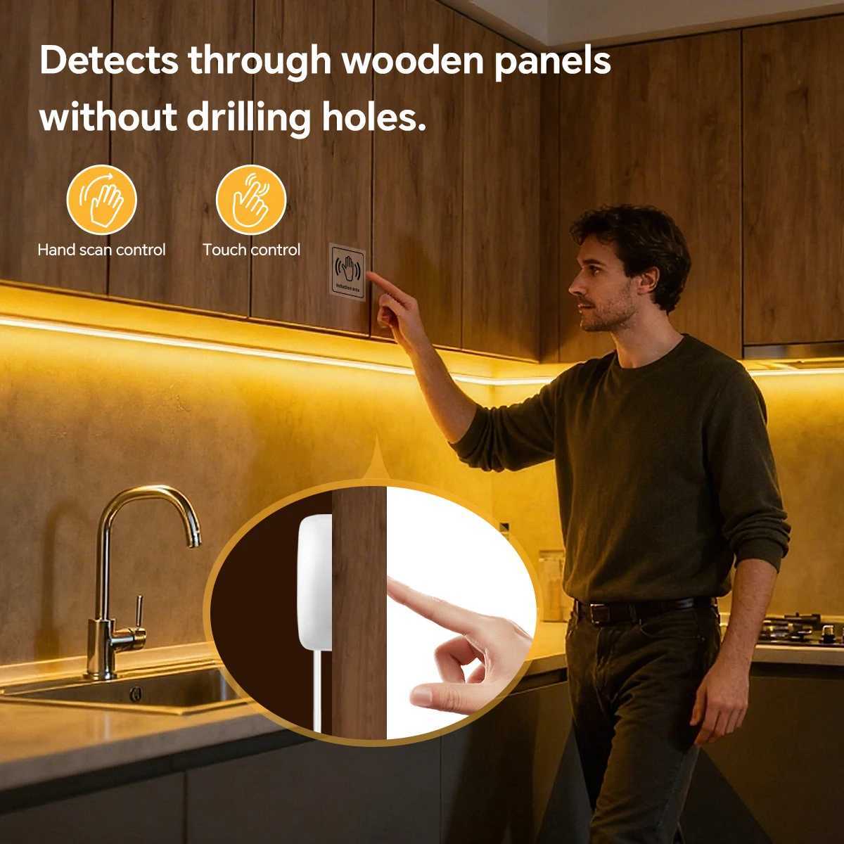 Touch Dimmer and Hand Sweep Induction Switch COB LED Neon Light Strip 24V LED Tape Light Touch Signals Penetrate the Wood Board M251129