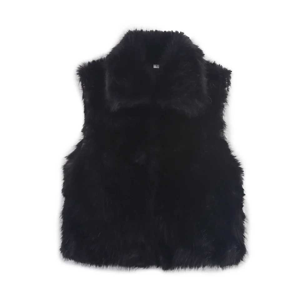 2025 Autumn Solid Womens Thick Warm Faux Fur Waistcoat Sleeveless Lapel Collar Front Hook Female Outerwear Fashion Chic Vest ToT251129