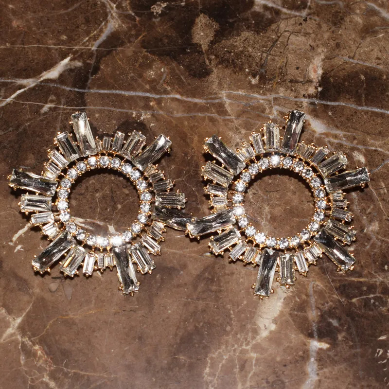 Fashion Women Shiny Rhinestone Sunshine Styles Dangle Earrings Jewelry Boutique Evening Dress Statement Earrings Accessories251128