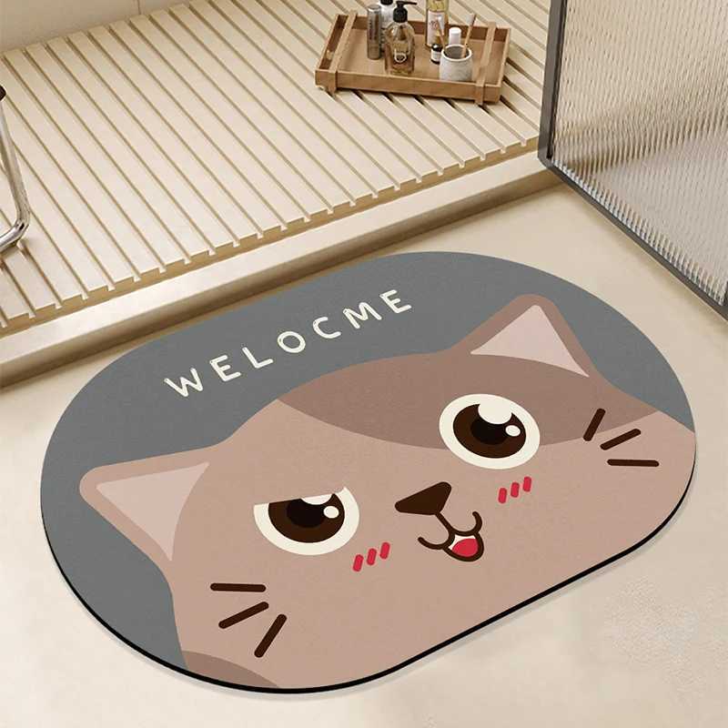 Cartoon cute diat d floor mat bathro and toilet door absorbent non slip quick-drying foot mat entrance door mat H251129