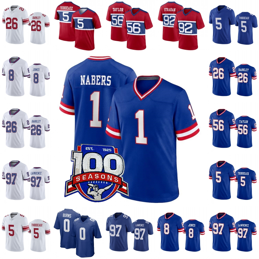 Custom Football Jersey Wilson Malik Nabers Dexter Lawrence Brian Burns Abdul Carter Kayvon Thibodeaux Deonte Banks Singletary Dart Thomas Tracy Jr. Hyatt Bellinger