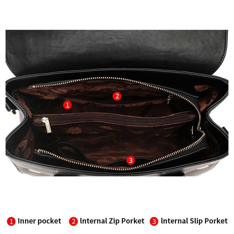 Aidrani New Womens Handbag Made of High Quality Cowhide Luxury Leopard Pattern Design Large Capacity Portable Briefcase K251128