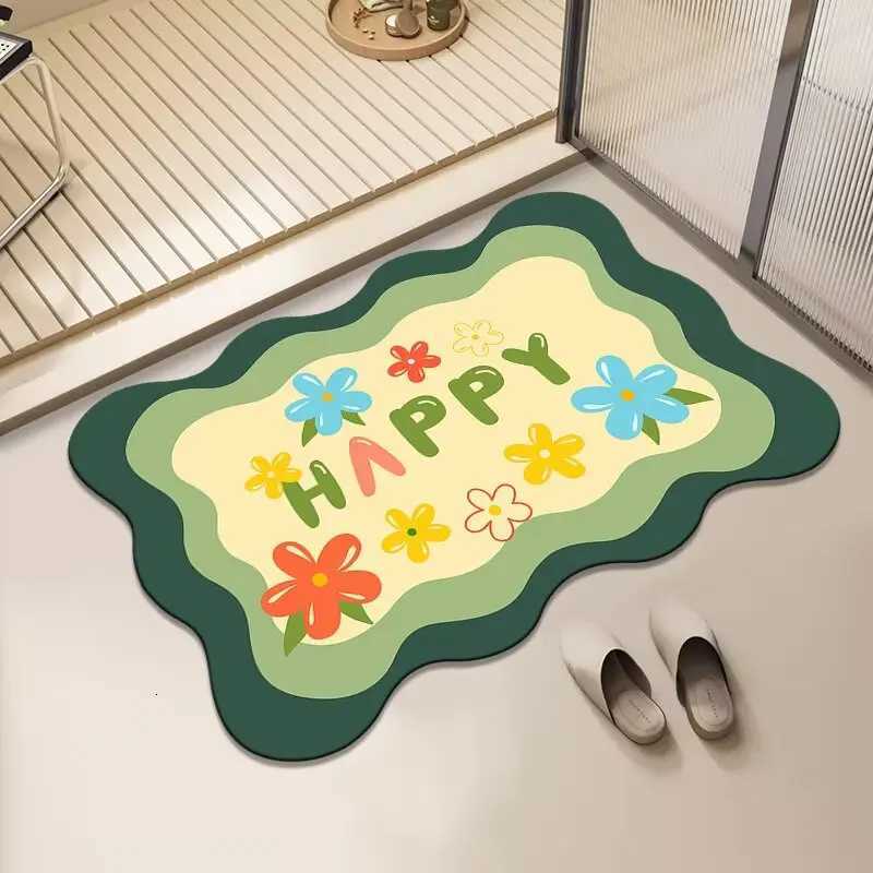 Diat d bathro absorbent floor mat household toilet door soft pad floor mat quick drying non-slip foot pad H251129