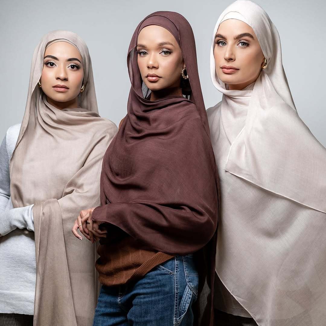 K741 Cross-border cotton modal double needle wide-edge headscarf monochrome high quality breathable shawl scarf factory