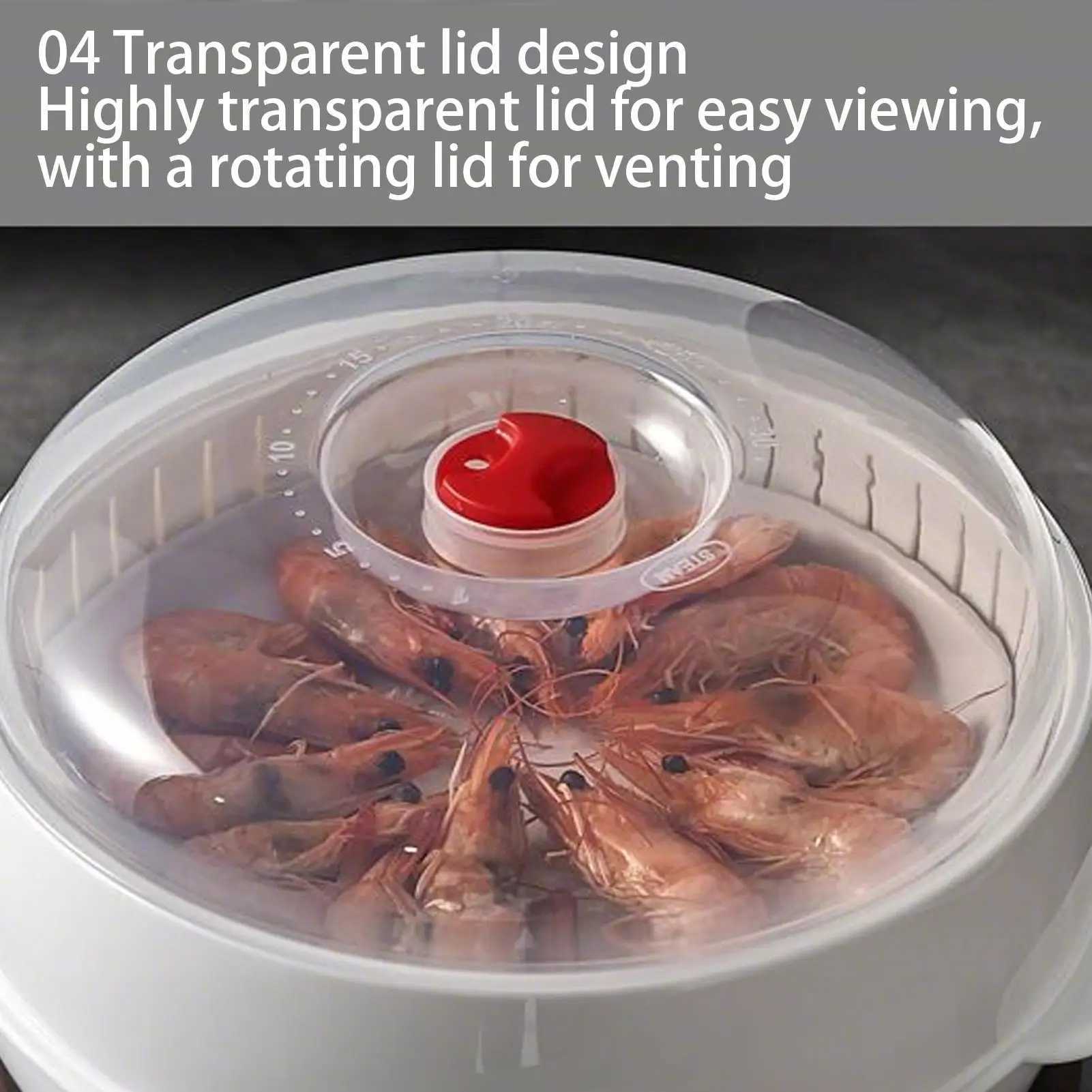 Food Grade PP Microwave Steamer with Lid Tray - Quick Cookware for Vegetables Rice Eggs Dumplings Kitchen Cookware C251129