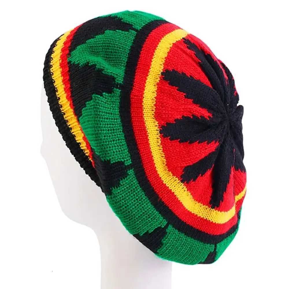 New Jamaican Reggae Loose Knitted Beanie Warm Wool Knitted Rainbow Hat Soft Skullcap Beanies CapXJ251129