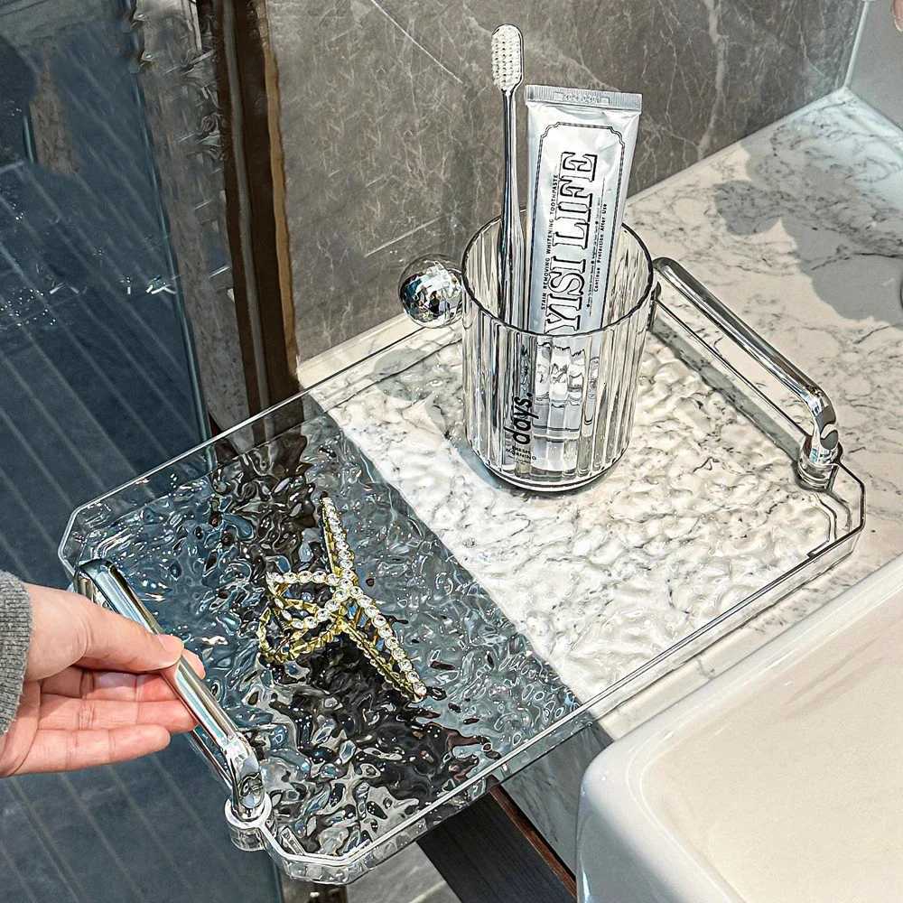 Nordic Luxury Tray Bathroom Cosmetics Storage Tray Light Jewelry Storage Living Room Cup Dessert Plate Y251129